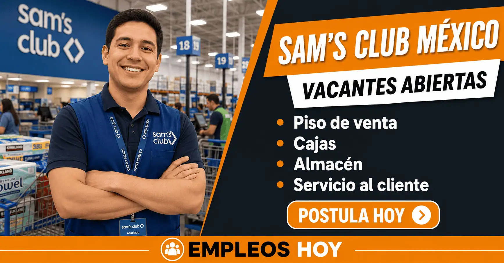 Empleos en Sam’s Club México: cajas, piso de venta y almacén